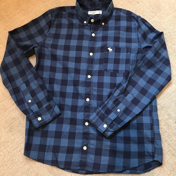 Boys Abercrombie Kids plaid button up - Picture 1 of 2